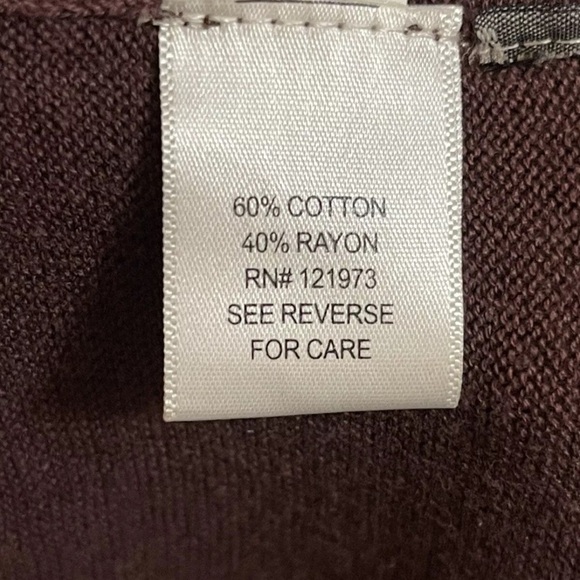 Vera Wang Womens cotton blend Brown Color Long Sleeve Sweater Top Size L - Picture 4 of 4